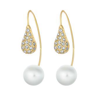 CRYSTalp Moderné náušnice s kryštálmi Swarovski a perlou LuxePearl 42369.G