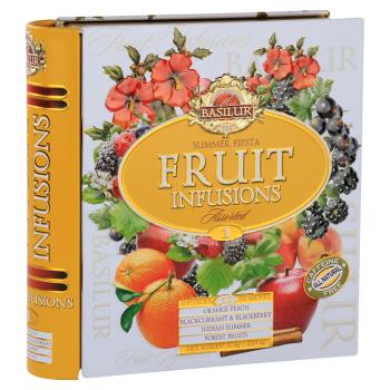 BASILUR Fruit Infusions Book Summer Fiesta zmes ovocných čajov 32 sáčkov