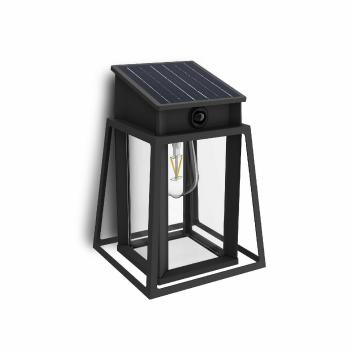 Solárne LED svietidlo Philips Lysin UltraEfficientso senzorom čierne, 3,2 W, 500 lm, 4000 K