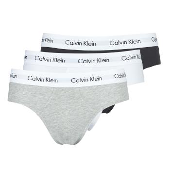 Calvin Klein Jeans  COTTON STRECH HIP BREIF X 3  Slipy Čierna