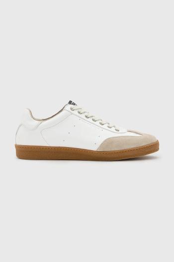 Kožené tenisky AllSaints Leo Low Top pánske, biela farba, M008FC