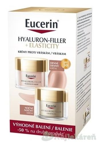 Eucerin HYALURON-FILLER+ELASTICITY DUO proti vráskam, Rosé denný SPF 30+ nočný krém 50 ml