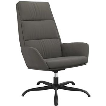 Relaxačné kreslo tmavo sivé zamat, 341408