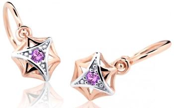 Cutie Jewellery Detské náušnice z ružového zlata C2209-10-X-4 fialová