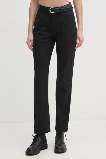 Nohavice Calvin Klein Jeans dámske, čierna farba, rovné, vysoký pás, J20J224852