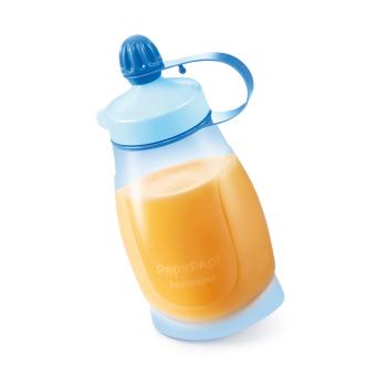 TESCOMA pružná fľaša PAPU PAPI 200 ml, s lyžičkou, modrá 