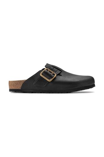 Kožené šľapky Birkenstock Boston Bold Gap pánske, čierna farba, 1022577