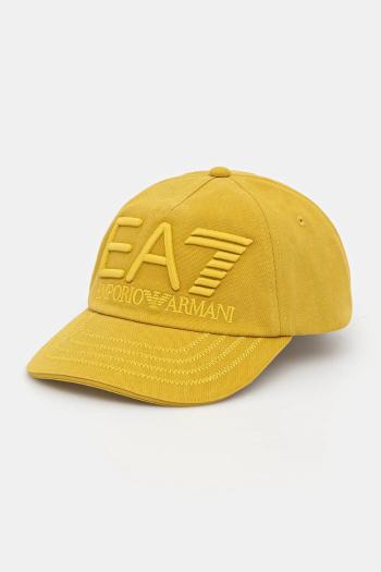 Šiltovka EA7 Emporio Armani žltá farba, s nášivkou, AF13150.7X000052