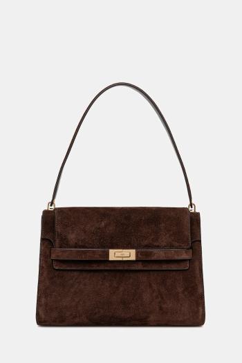 Semišová kabelka Tory Burch Lee Radziwill hnedá farba, 169256-200