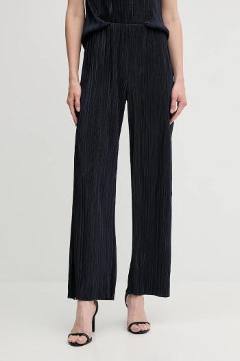 Nohavice Calvin Klein tmavomodrá farba, rovný strih, vysoký pás, LV044A200G