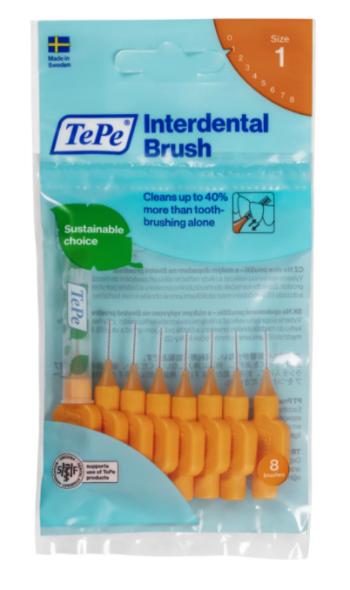 TePe Originál medzizubné kefky na dentálnu starostlivosť 0,45 mm, 8ks (oranžové)