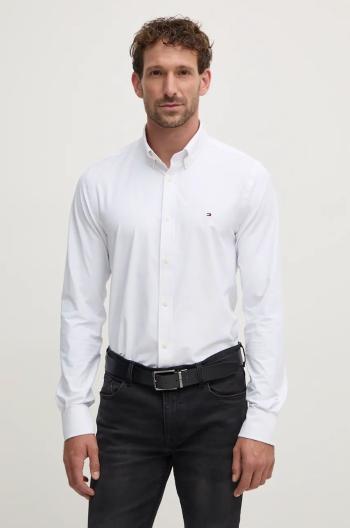 Košeľa Tommy Hilfiger pánska, biela farba, slim, s golierom button-down, MW0MW37356