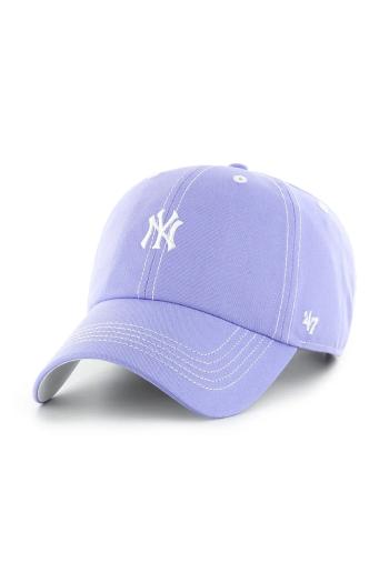 Bavlnená šiltovka 47 brand MLB New York Yankees fialová farba, jednofarebná, B-CSBCU17GWS-LV