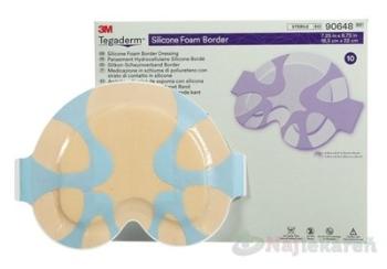 3M TEGADERM Silicone Foam Border silikónové penové krytie na rany, 18,5cmx22cm, 5ks