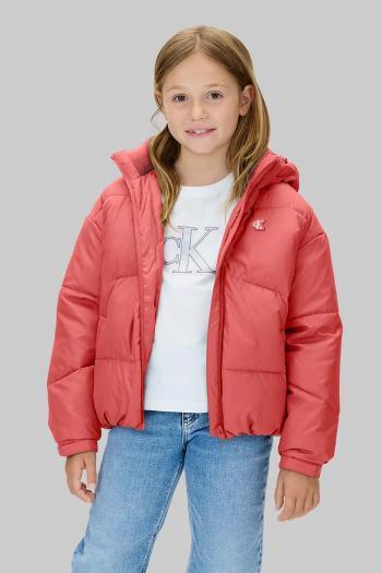 Detská bunda Calvin Klein Jeans ružová farba, IG0IG02056