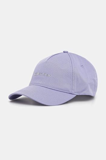 Bavlnená šiltovka Calvin Klein fialová farba, jednofarebná, K60K610525