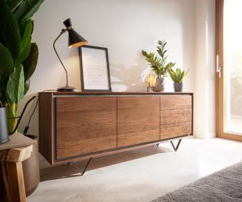 Komoda Stonegrace 175 cm Akácia hnedá kamenina 2 dvierka 3 zásuvky