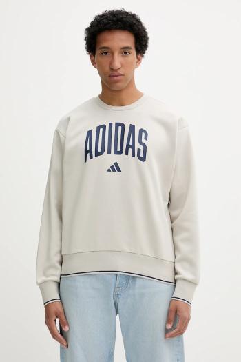 Mikina adidas Collegiate béžová farba, s potlačou, JM1732