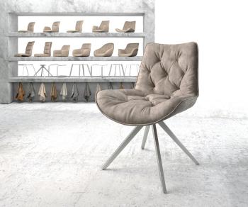 Otočná stolička Taimi-Flex taupe vintage krížová základňa štvorcová
