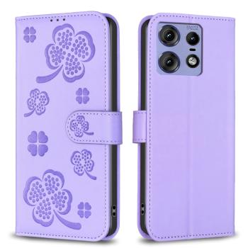 ART CLOVER Peňaženkový obal pre Motorola Edge 50 Pro fialový