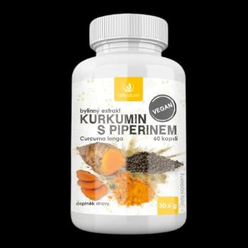 ALLNATURE Kurkumin s piperinem bylinný extrakt 60 kapsúl
