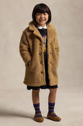 Detský kabát Polo Ralph Lauren hnedá farba, 312951410001