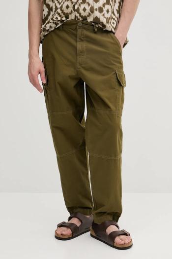 Bavlnené nohavice Barbour Relaxed Fit Cargo pánske, zelená farba, strih cargo, MTR0759