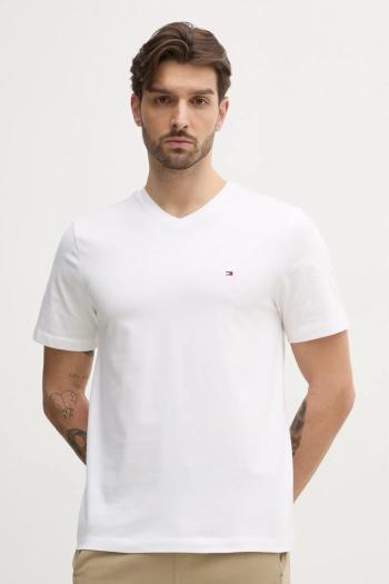 Bavlnené tričko Tommy Hilfiger pánske, biela farba, jednofarebný, MW0MW39249