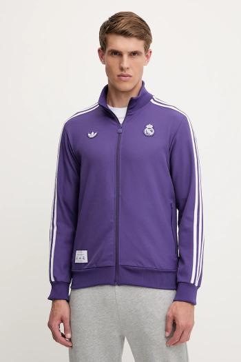 Mikina adidas Originals REAL ICON TT fialová farba, vzorovaná, JF2582