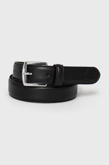 Kožený opasok Polo Ralph Lauren pánsky,čierna farba,405828968001