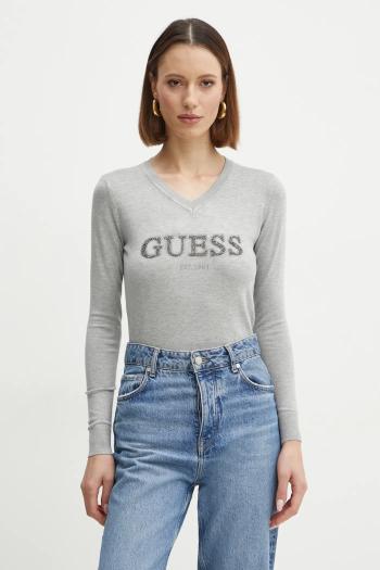 Sveter Guess HOLLY dámsky, šedá farba, tenký, W5RR38 Z2NQ2