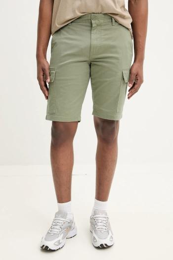 Šortky Tommy Jeans pánske, zelená farba, DM0DM21949