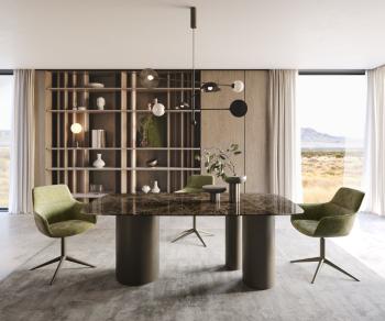 Jedálenský stôl Edge oválny 200x100 keramický Laminam® Emperador Extra