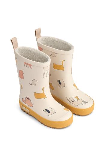 Detské gumáky Liewood Mason Thermo Rainboot béžová farba, LW13043