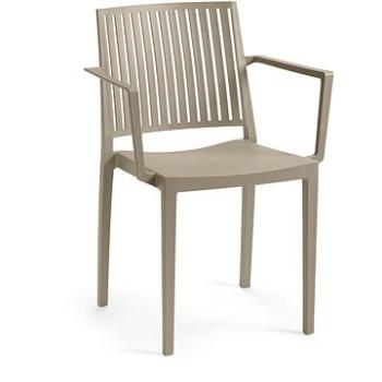 ROJAPLAST Stolička záhradná BARS ARMCHAIR, taupe (5604916050545)