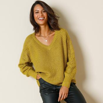 V-nyakú mohair touch pulóver