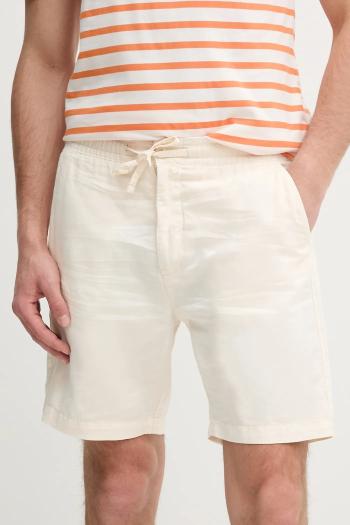 Ľanové šortky Pepe Jeans RELAXED LINEN SMART SHORTS béžová farba, PM801093