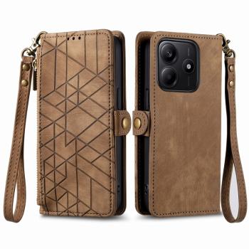 GEOM Peňaženkové puzdro pre Xiaomi Redmi Note 14 5G hnedé