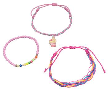 Troli Ružový set náramkov pre dievčatá Cupcake (3 ks)