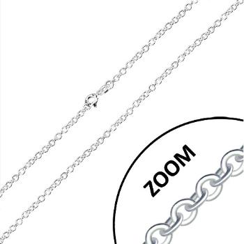 Retiazka zo striebra 925 - kolmo napájané okrúhle očká, 2,6 mm