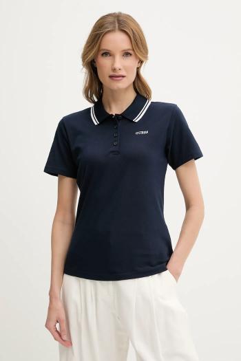 Polo tričko Guess AMARYLLIS dámske, tmavomodrá farba, V5GP06 KCOK1