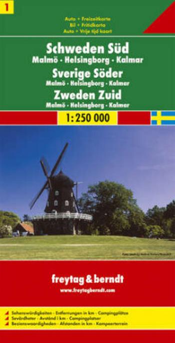 ŠVÉDSKO SCHWEDEN SÜD 1:250 000