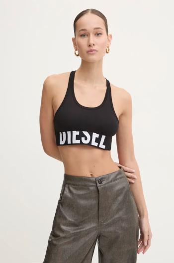 Športová podprsenka Diesel UFSB-COTTON-RACE-BRALETTE čierna farba, A14591.0HMAU