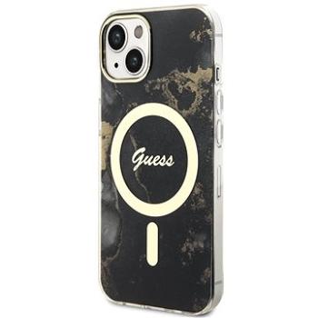 Guess Marble IML MagSafe Kompatibilný Zadný Kryt na iPhone 13 Black (GUHMP13MHTMRSK)