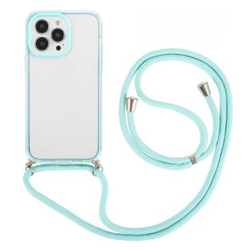 ROPE Priehľadný kryt so šnúrkou Apple iPhone 14 Pro zelený