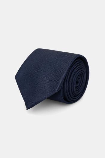 Kravata s prímesou hodvábu Calvin Klein tmavomodrá farba, CK2111E001