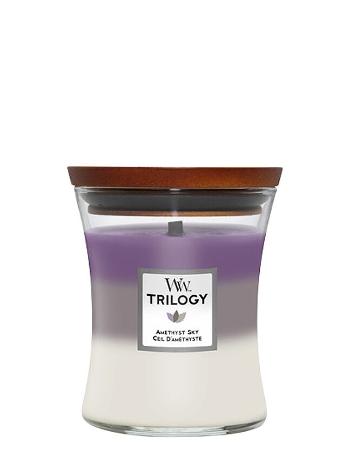 WoodWick Vonná sviečka stredná Trilogy Amethyst Sky 275 g