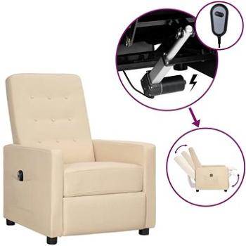 Elektrické polohovacie kreslo krémové textil, 3098647