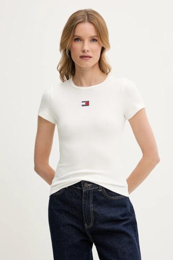 Tričko Tommy Jeans dámsky, biela farba