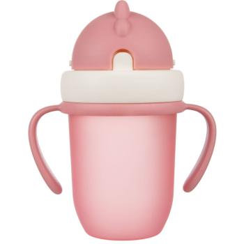 Canpol babies Matt ceasca cu pai 9+ m Pink 210 ml